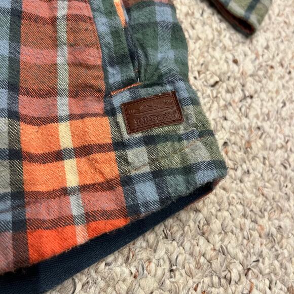LL Bean Scotch Plaid Flannel Shirt Relaxed Zip Hoodie Sz M Tall Washed Buchanan - Picture 10 of 10